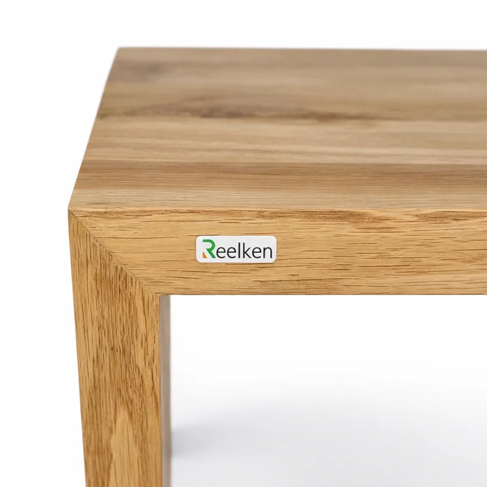 Bancuta din lemn masiv de stejar 120x45x40 cm – margini rustice, finisaj cu ulei natural - Reelken