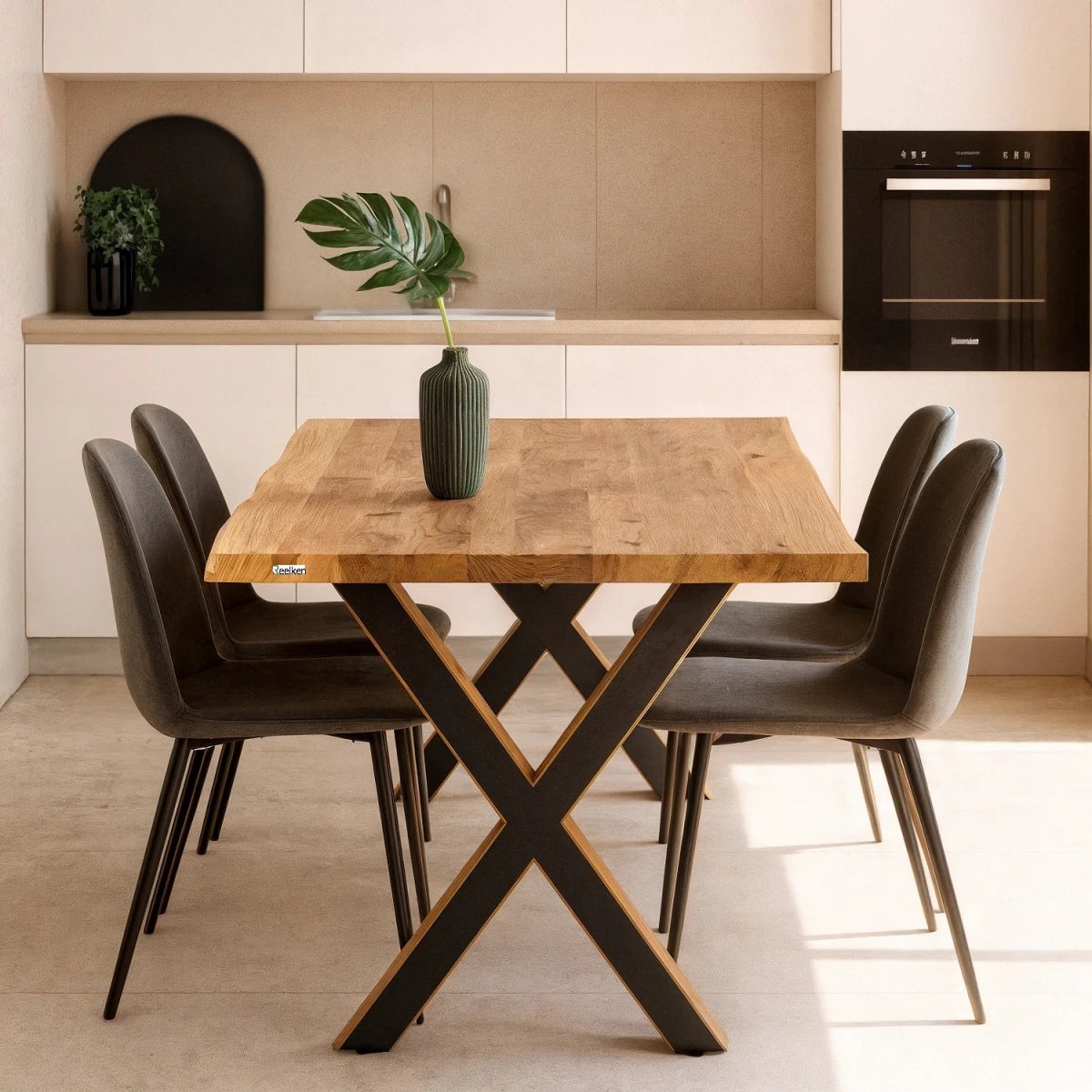 Blat de masa din stejar model rustic - 4 persoane -120x70x4 - Reelken