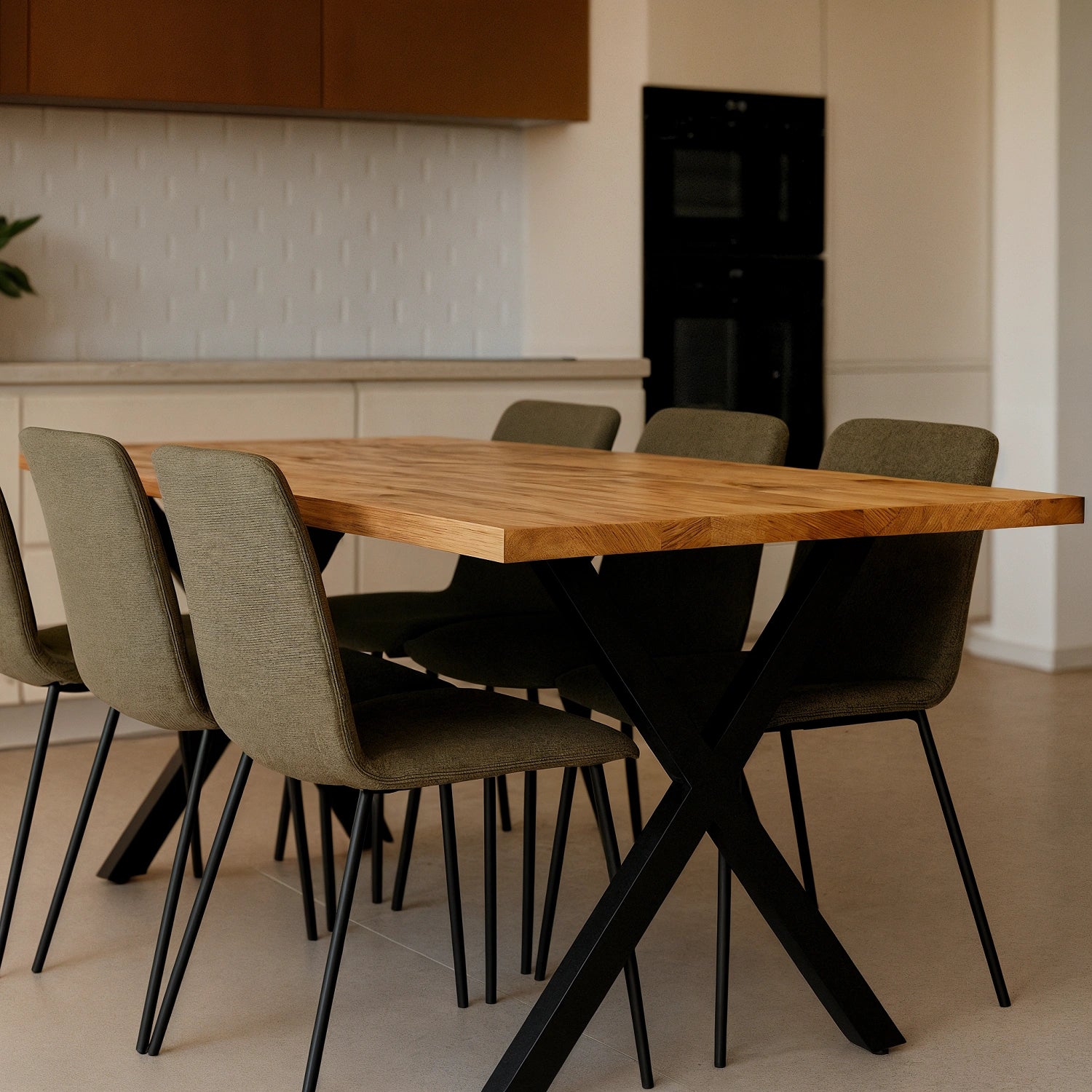 Stół drewniany z litego dębu 160×80 cm – Klasyczny stół do jadalni dla 6 osób | Reelken