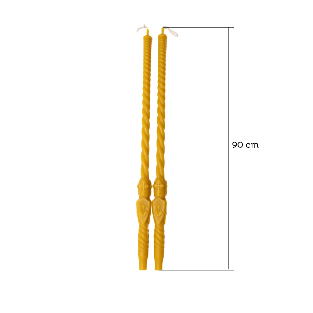 Lumanare Nunta din Ceara Naturala de Albine - Domnul Atotputernic 80 cm