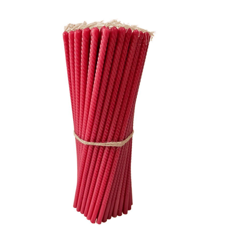 Lumanari Ceara Naturala, Rosu, 30 cm – Set 102 Buc - Reelken