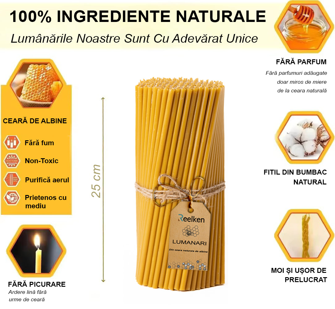 Természetes viasz gyertyák – 250x8mm