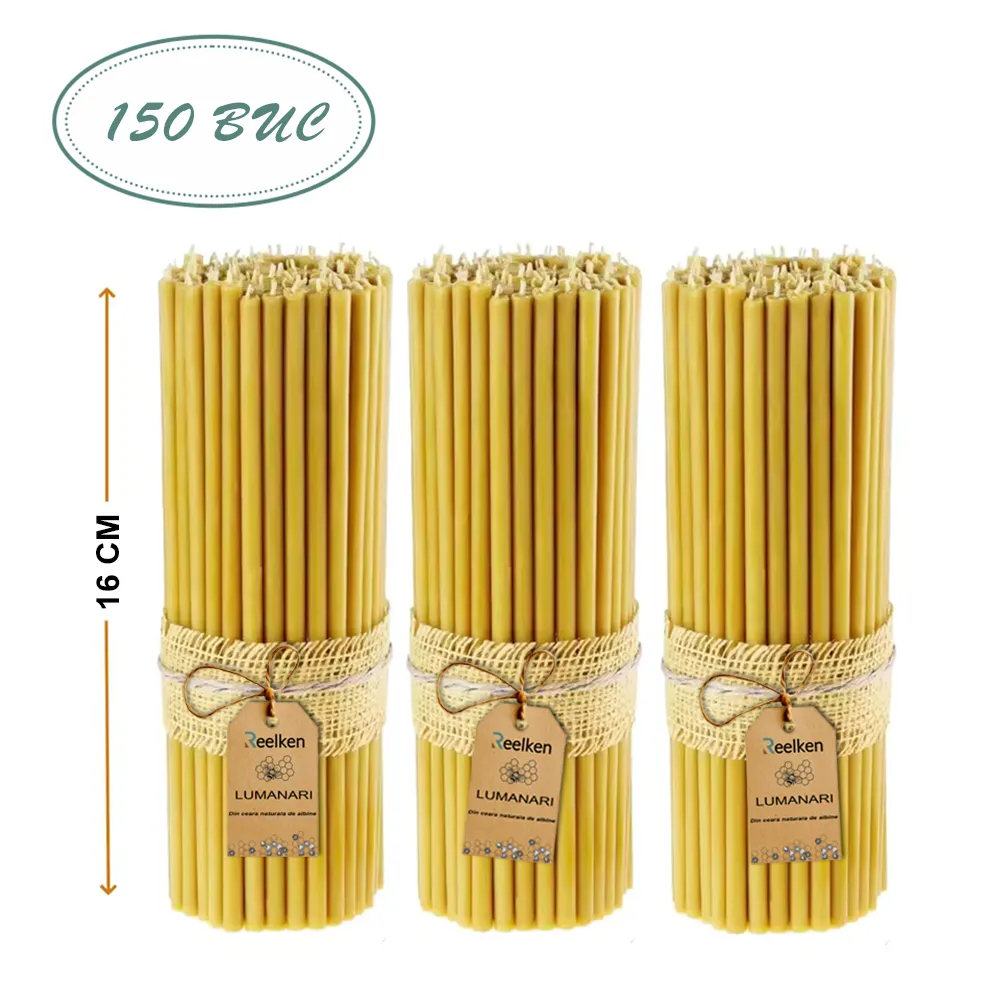 Bougies en cire naturelle - 160x6mm