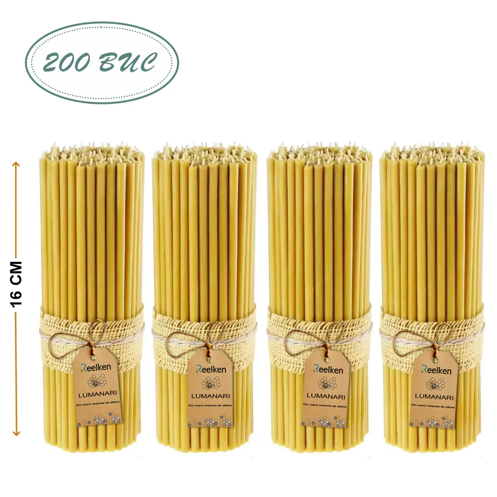 Bougies en cire naturelle - 160x6mm