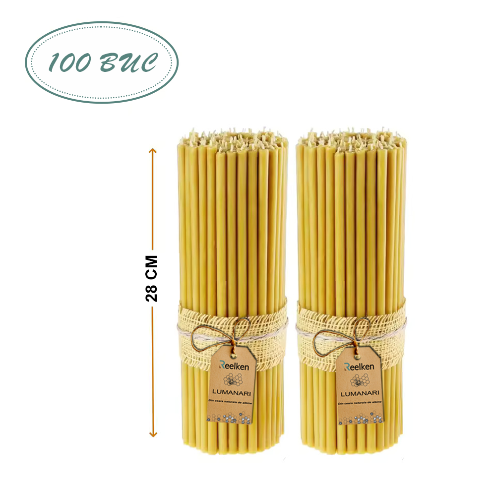 Candele in cera naturale - 280x8mm - per Pasqua