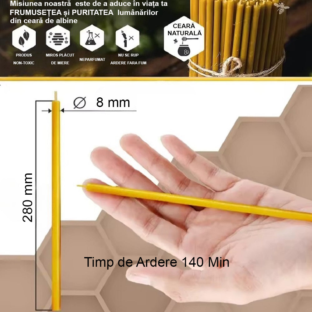 Candele in cera naturale - 280x8mm - per Pasqua