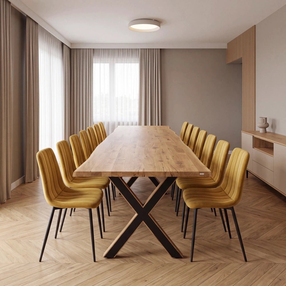 Masa din stejar masiv model rustic - 14 persoane -300x100x4cm - Reelken