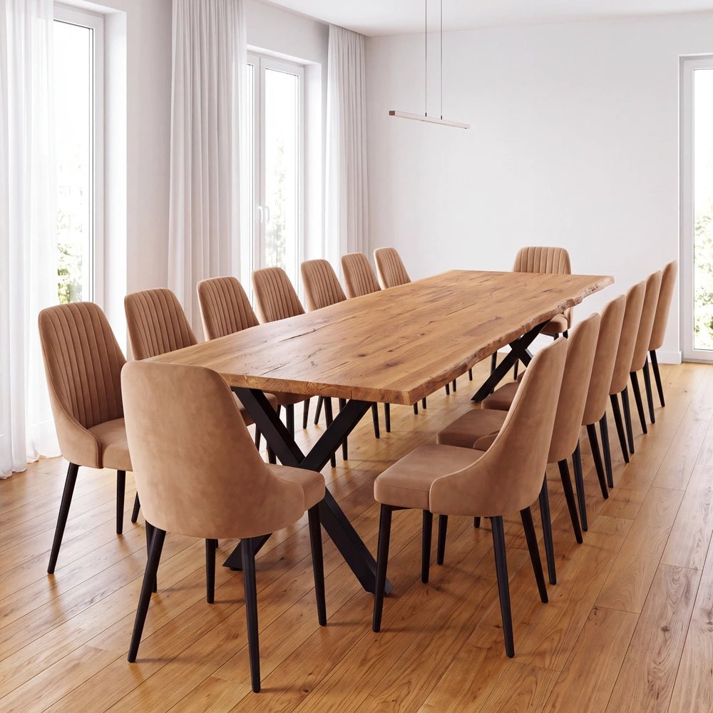 Masa din stejar masiv model rustic - 14 persoane -300x100x4cm - Reelken