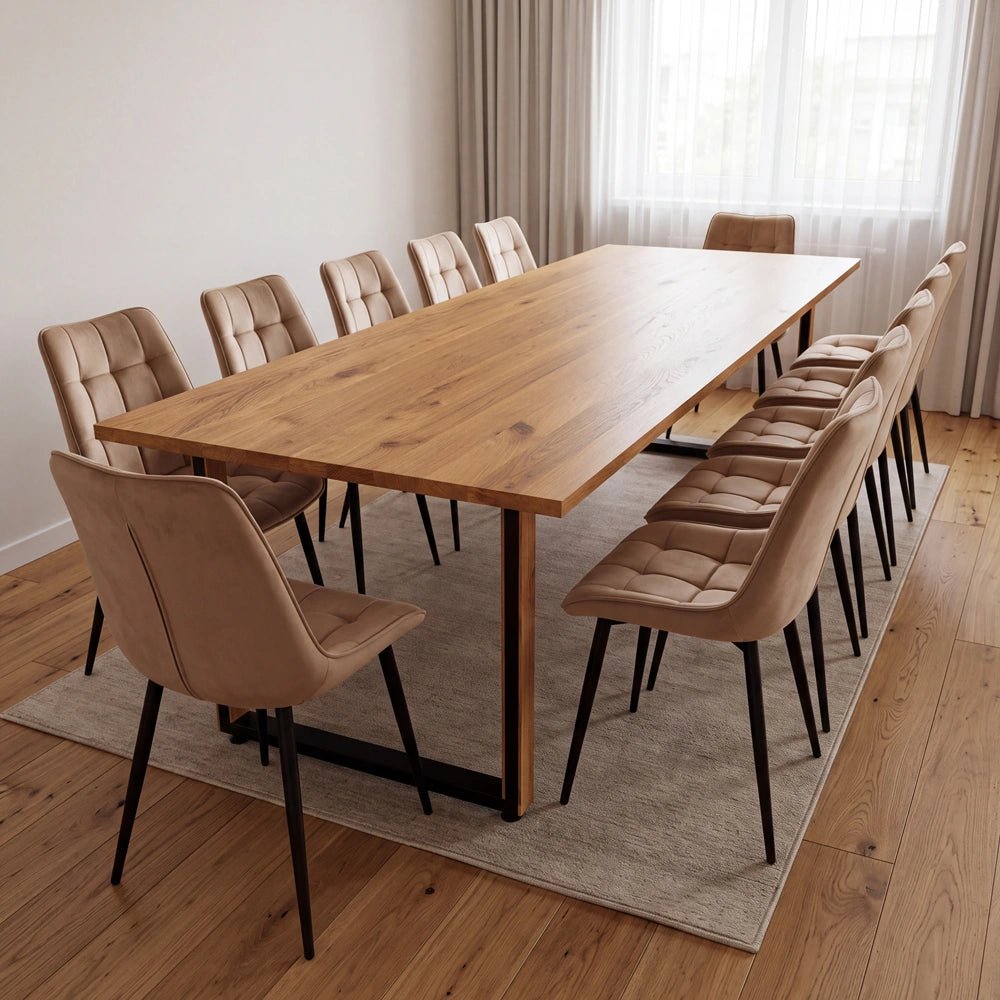 Masa din stejar model clasic - 10 persoane - 220x100x2,6cm - Reelken