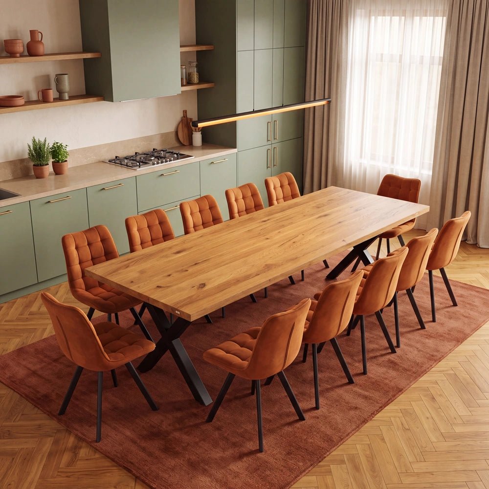 Masa din stejar model clasic - 12 persoane -260x100x4cm - Reelken