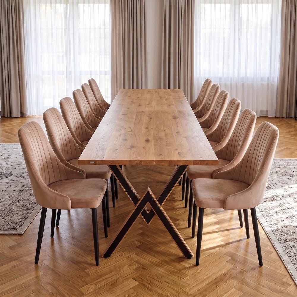 Masa din stejar model clasic - 12 persoane -260x100x4cm - Reelken