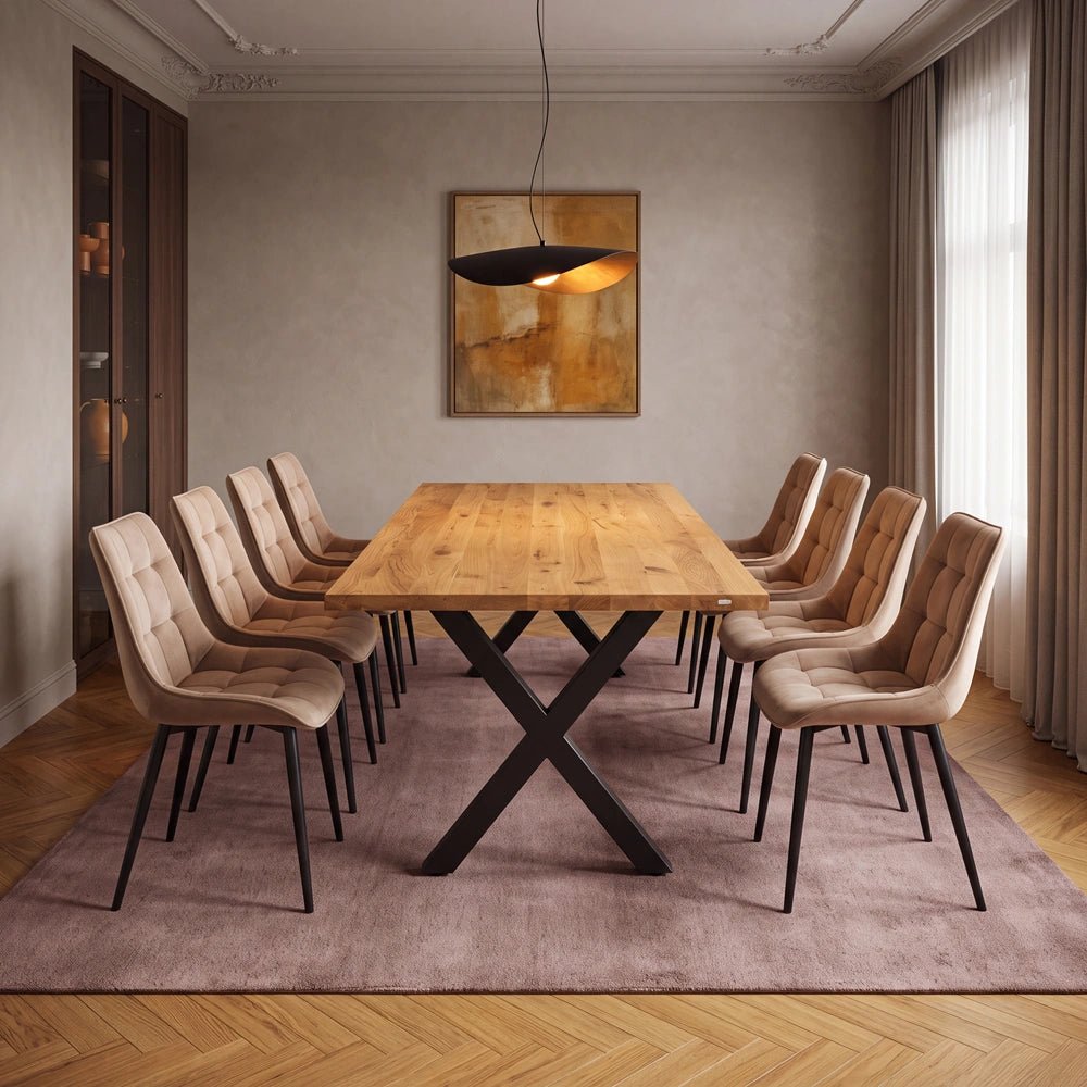 Masa din stejar model clasic - 8 persoane -200x100x4cm - Reelken