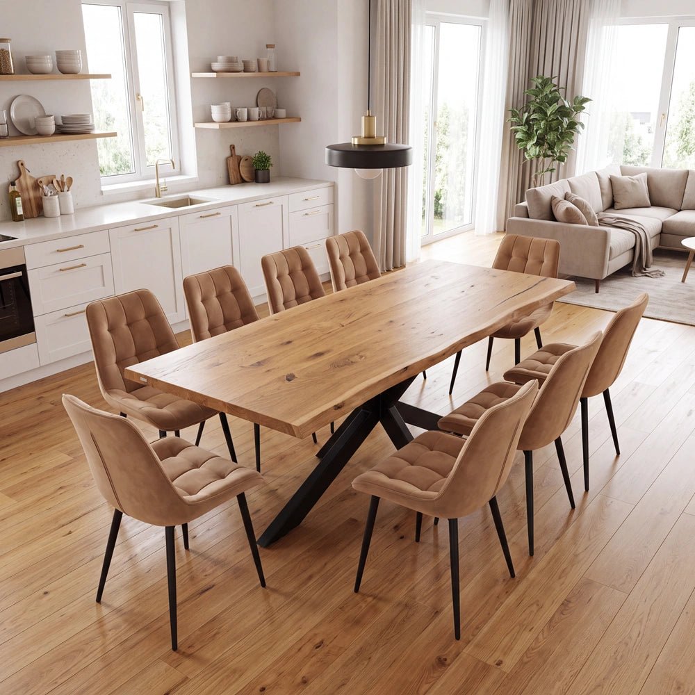 Masa din stejar model rustic - 10 persoane -220x100x4cm - Reelken