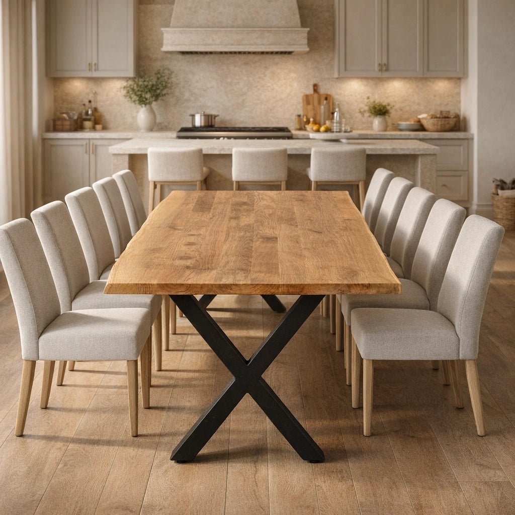 Masa din stejar model rustic - 10 persoane -220x100x4cm - Reelken