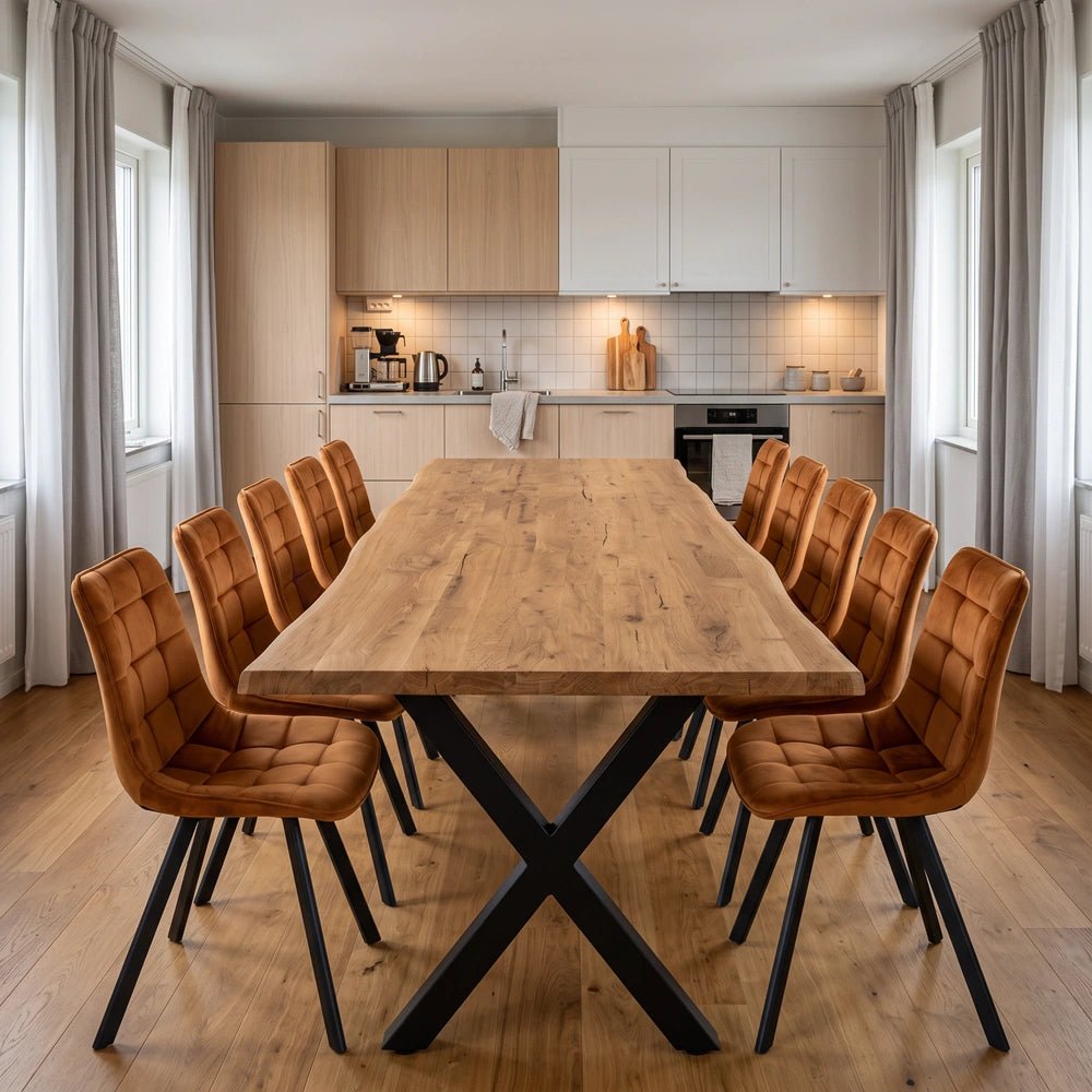 Masa din stejar model rustic - 10 persoane -220x100x4cm - Reelken