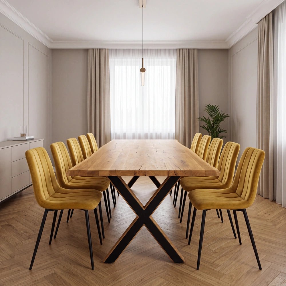 Masa din stejar model rustic - 10 persoane -220x100x4cm - Reelken