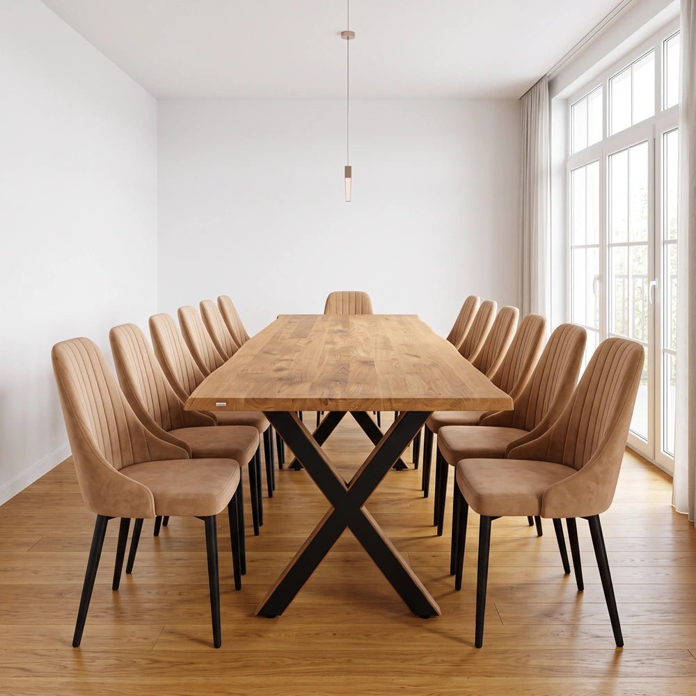 Masa din stejar model rustic - 12 persoane -260x100x4cm - Reelken