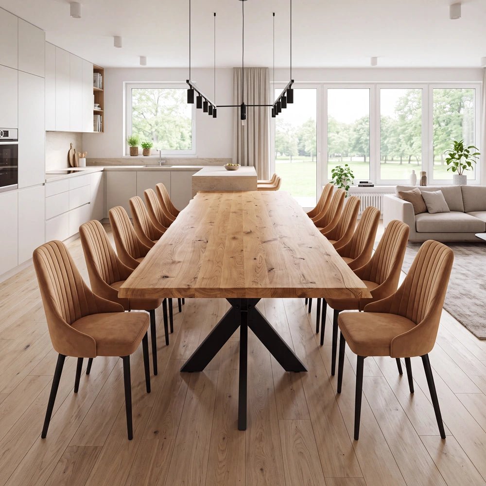 Masa din stejar model rustic - 12 persoane -260x100x4cm - Reelken