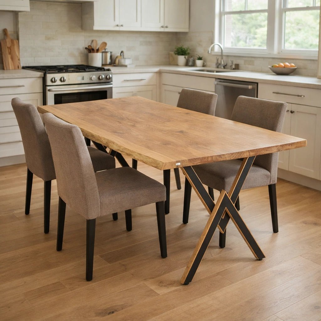 Masa din stejar model rustic - 4 persoane -120x70x4 - Reelken