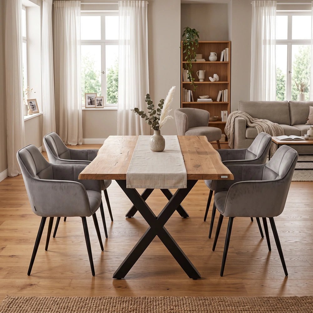 Masa din stejar model rustic - 4 persoane -140x80x4 - Reelken