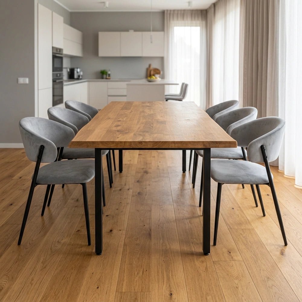 Masa din stejar model rustic - 6 persoane -160x80x4 - Reelken