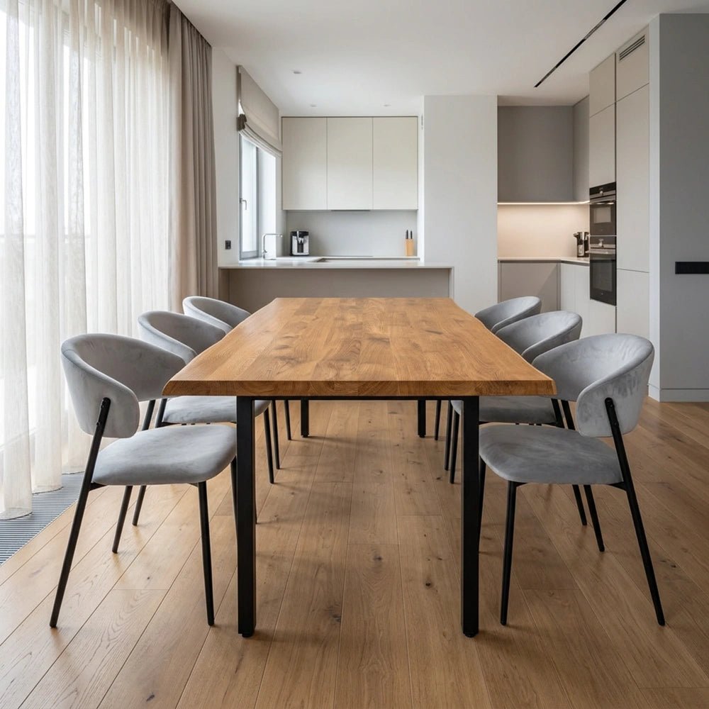 Masa din stejar model rustic - 6 persoane -160x80x4 - Reelken