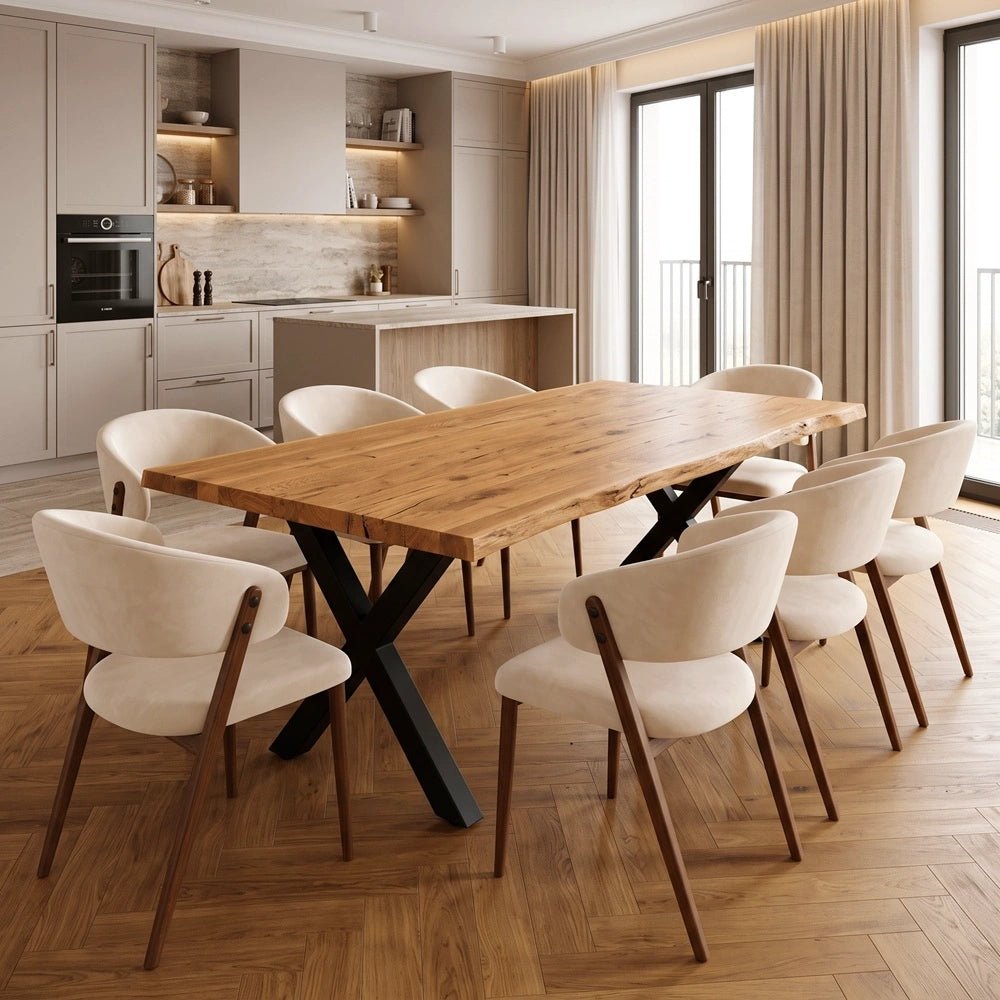 Masa din stejar model rustic - 6 persoane -160x80x4 - Reelken