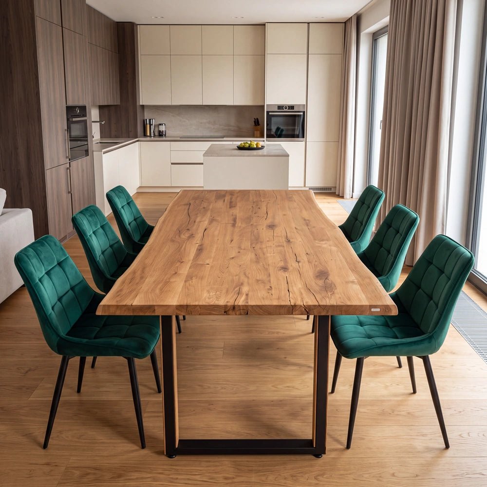 Masa din stejar model rustic - 6 persoane -160x80x4 - Reelken