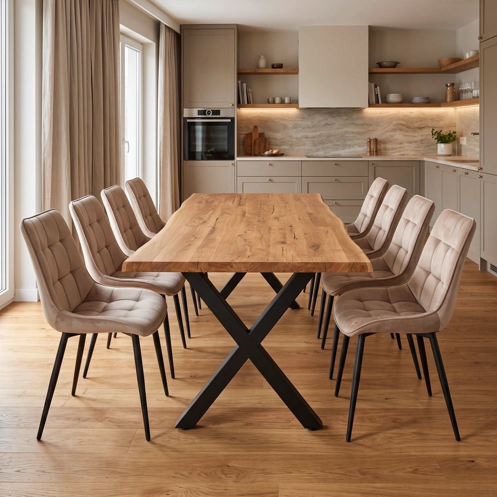 Masa din stejar model rustic - 8 persoane -200x100x4cm - Reelken