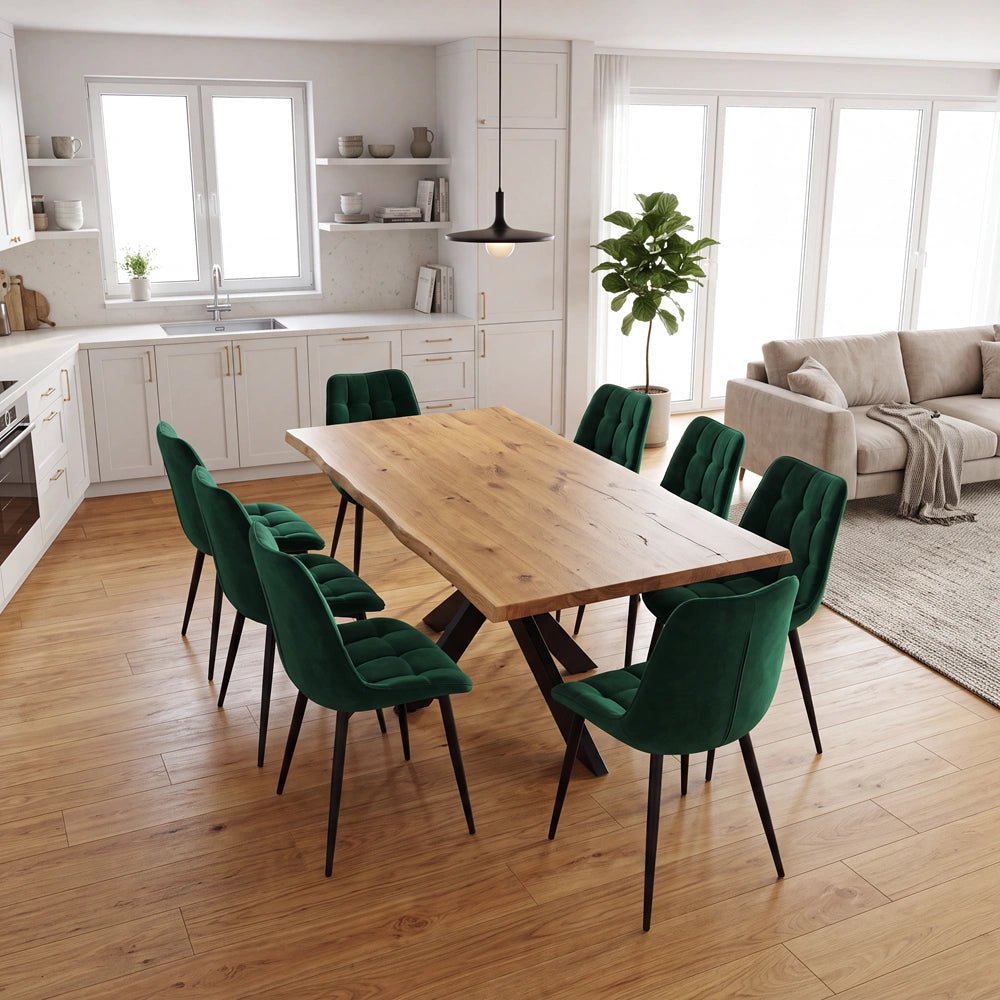 Masa din stejar model rustic - 8 persoane -200x100x4cm - Reelken