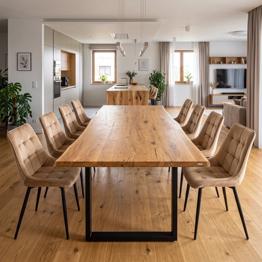 Masa din stejar model rustic - 8 persoane -200x100x4cm - Reelken