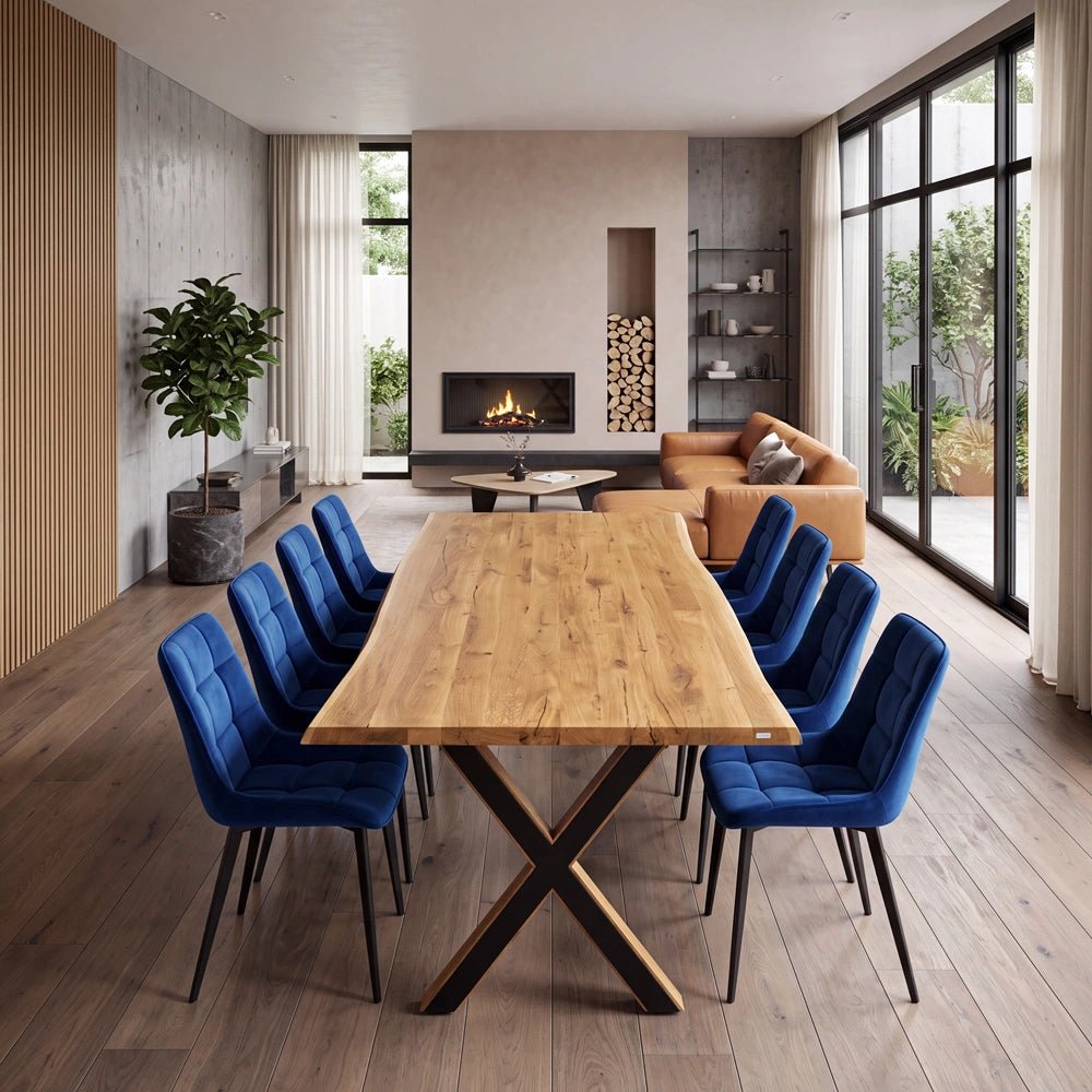 Masa din stejar model rustic - 8 persoane -200x100x4cm - Reelken