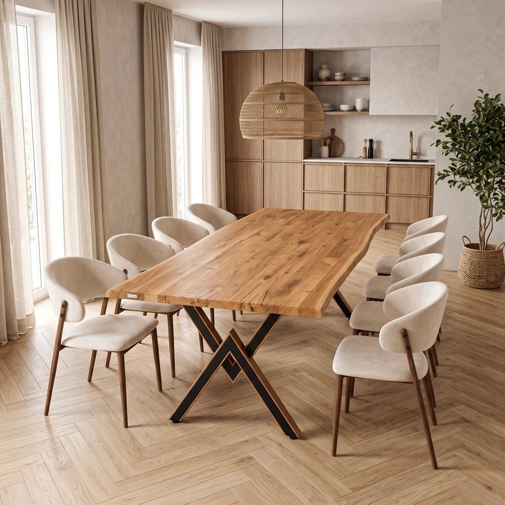 Masa din stejar model rustic - 8 persoane -200x100x4cm - Reelken