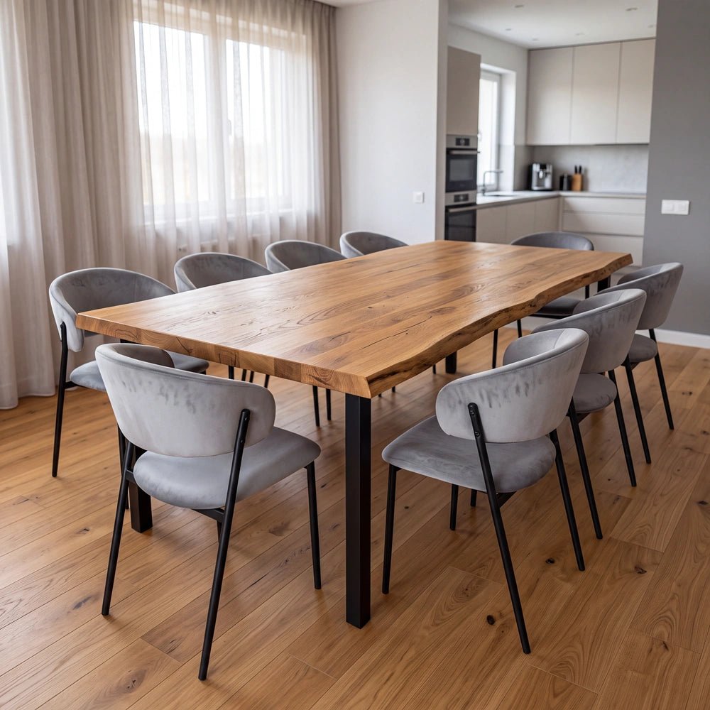 Masa din stejar model rustic - 8 persoane -200x100x4cm - Reelken