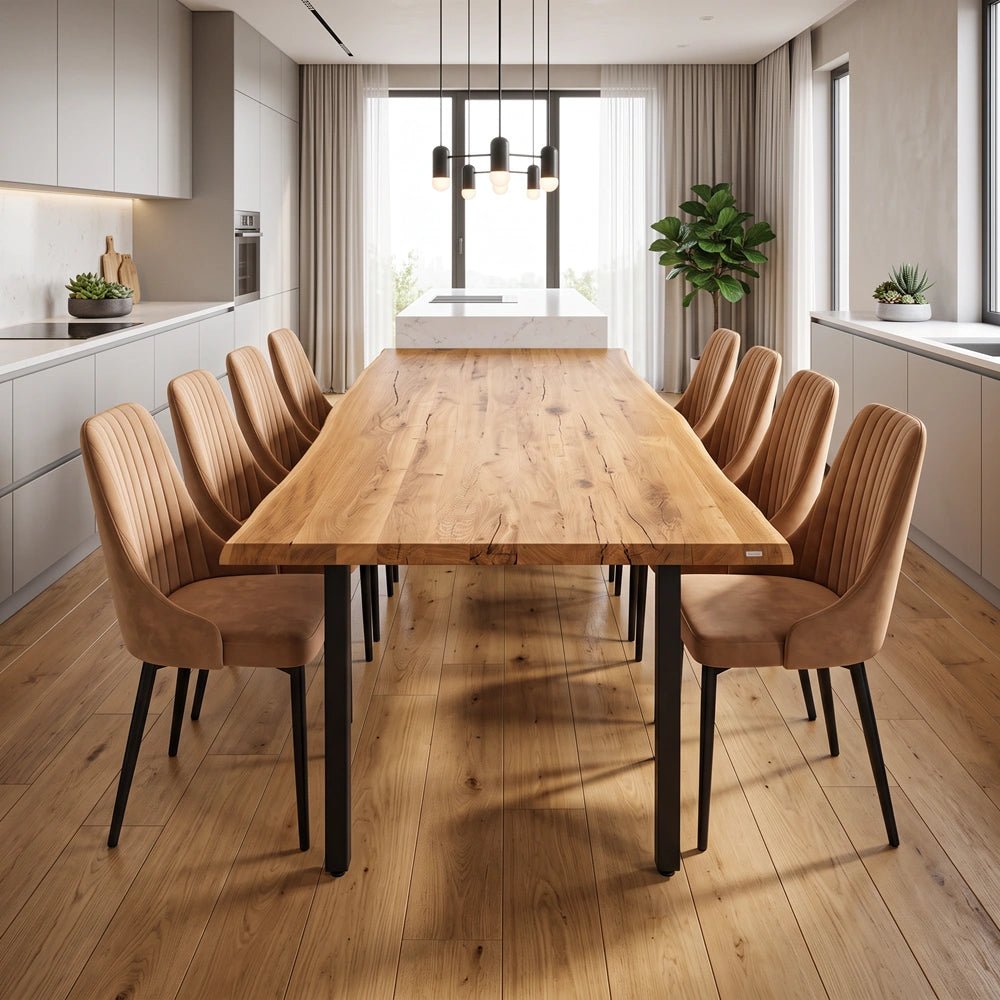 Masa din stejar model rustic - 8 persoane -200x100x4cm - Reelken