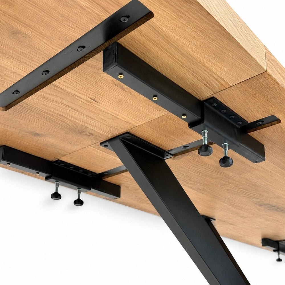 Masa extensibila din lemn masiv de stejar 120 x 70 x 4 cm, extensibila pana la 180 x 70 x 4 cm