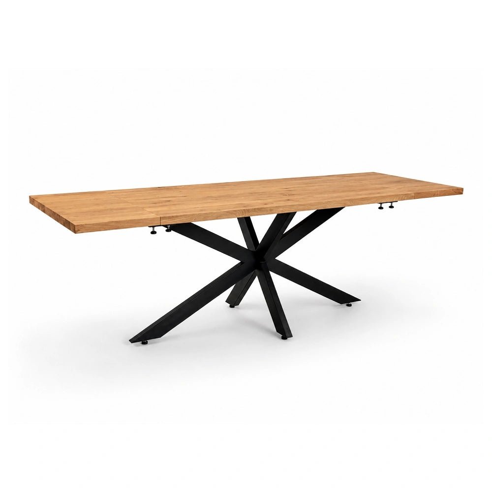 Masa extensibila din lemn masiv de stejar 140 x 80 x 4 cm, extensibila pana la 200 x 80 x 4 cm