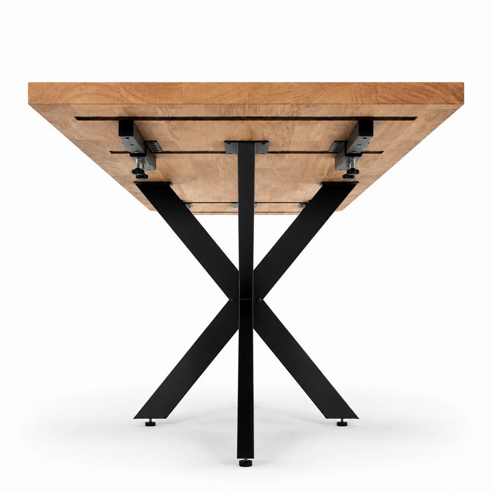 Masa extensibila din lemn masiv de stejar 160 x 80 x 4 cm, extensibila pana la 240 x 80 x 4 cm - Reelken