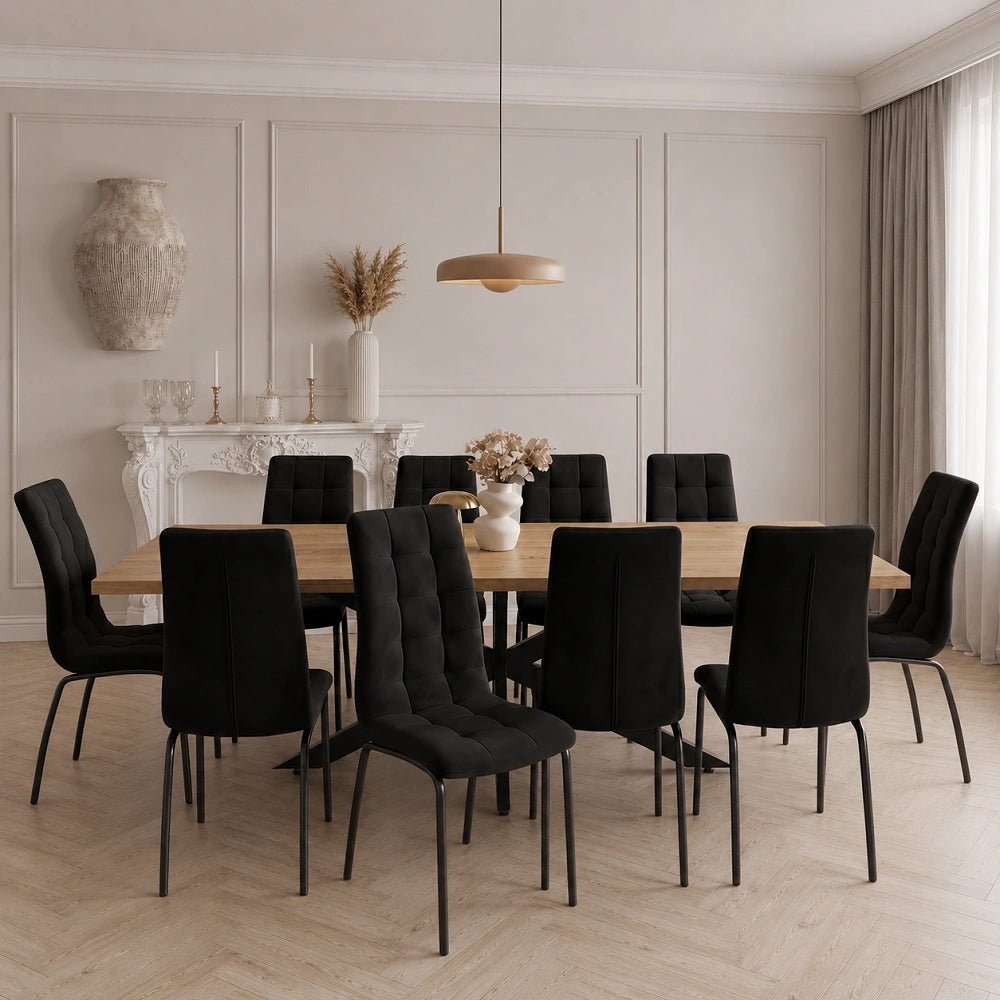 Masa extensibila din lemn masiv de stejar 180 x 85 x 4 cm, extensibila pana la 260 x 85 x 4 cm