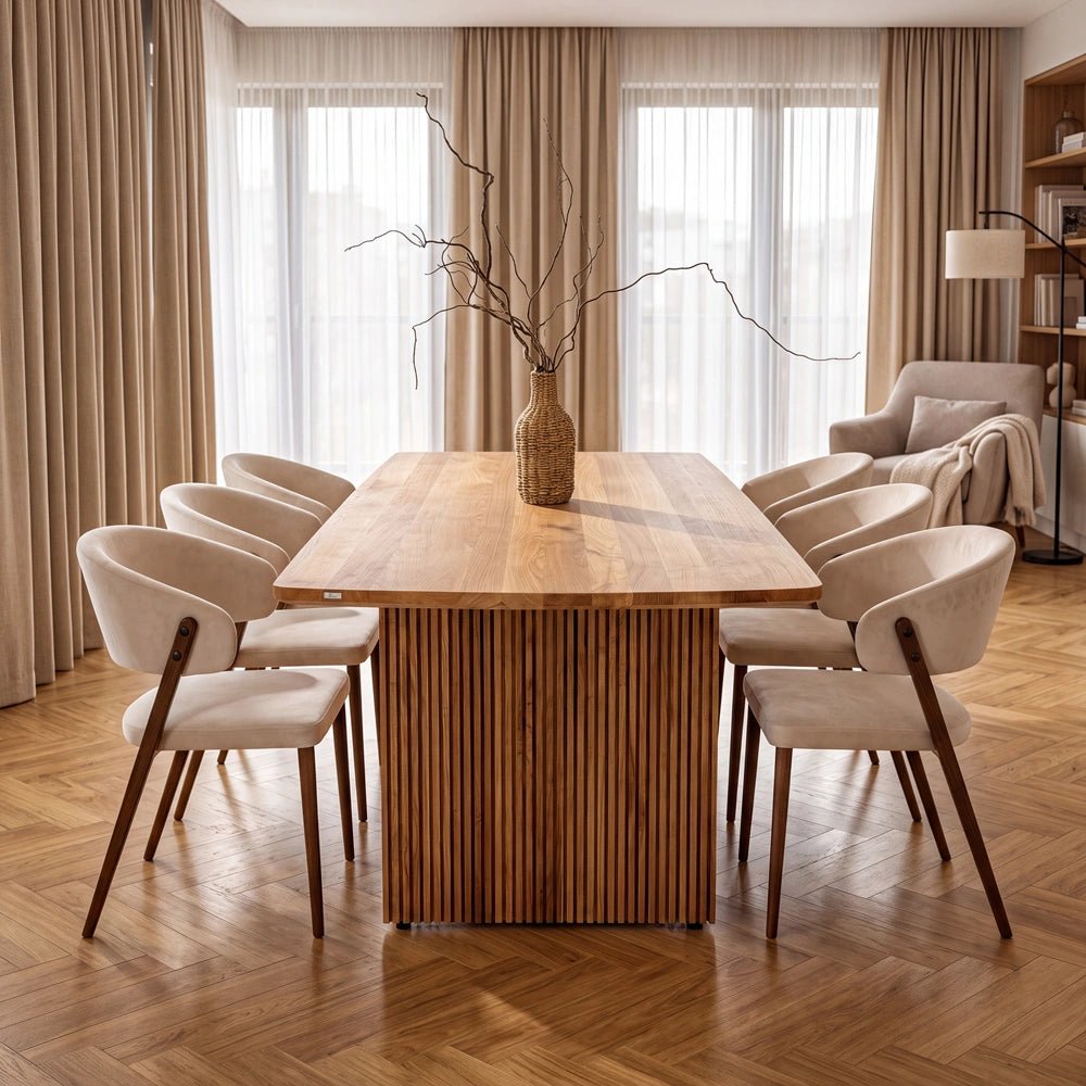 Masa Odense din lemn masiv de stejar - 200x100x4 cm - Reelken