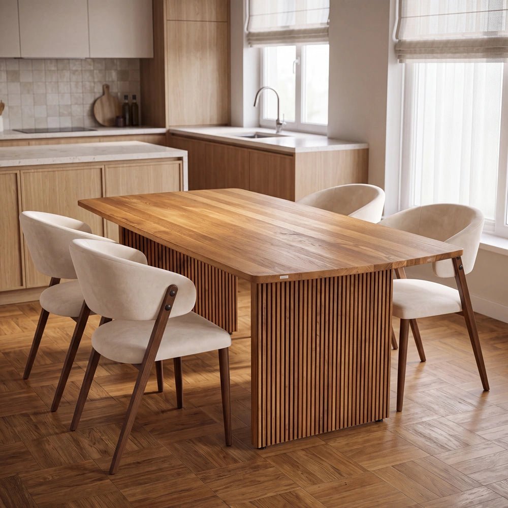 Masa Odense din lemn masiv de stejar - 200x100x4 cm - Reelken