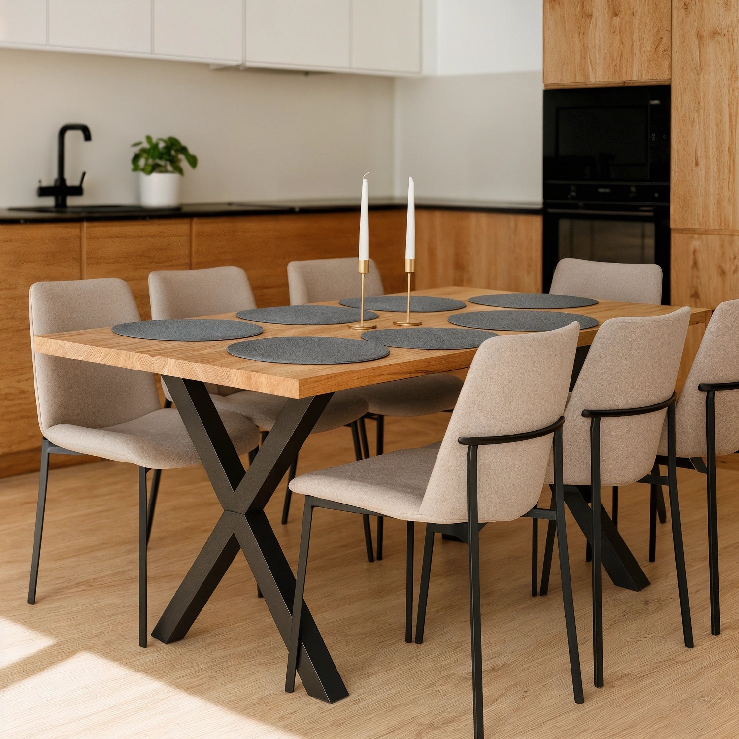 Blat de masa din stejar model clasic - 4 persoane -160x80x4cm