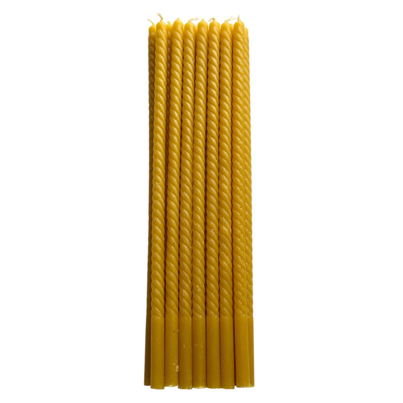 Lumanare Viti din ceara naturala de albine 45 cm - set 10 bucati