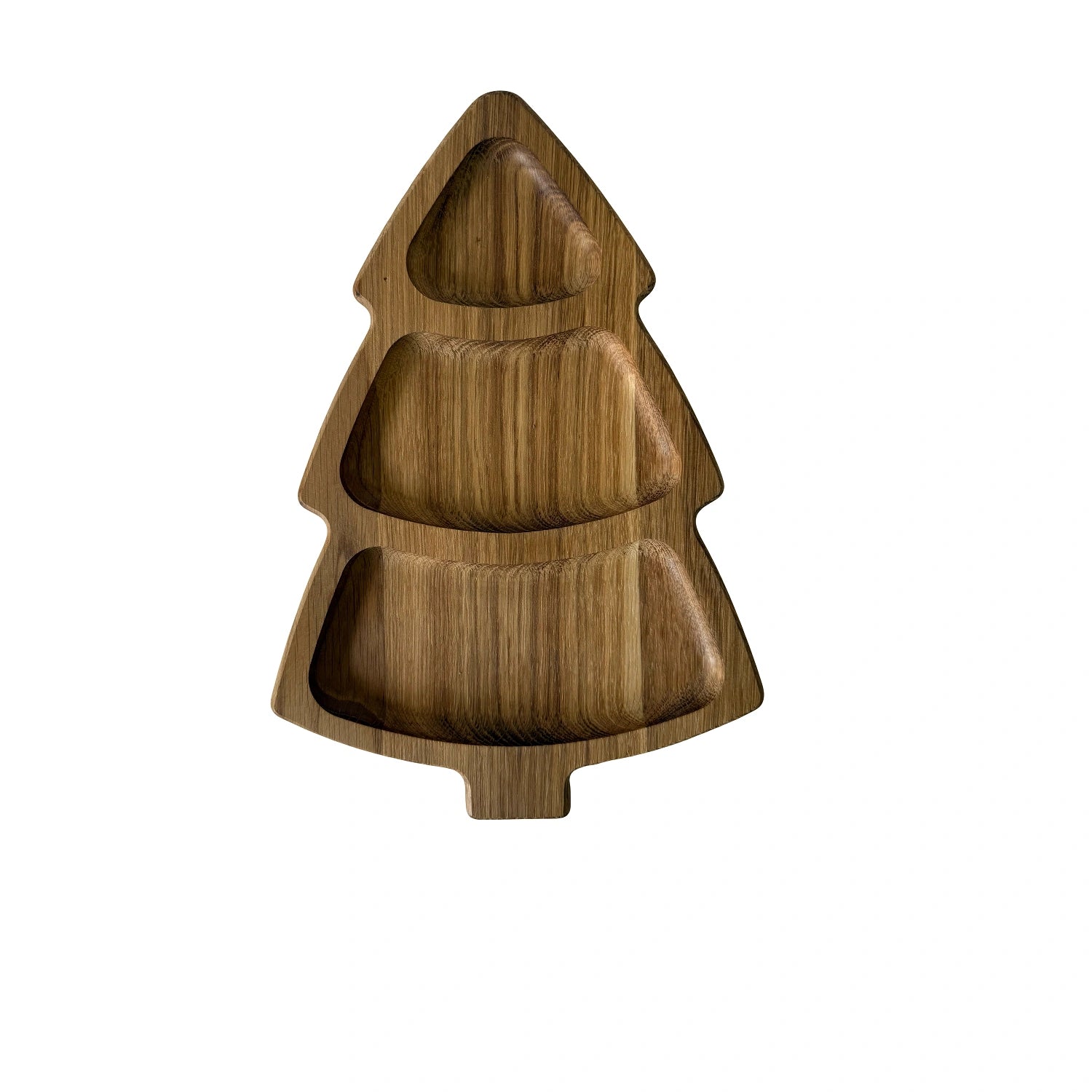 Platou din lemn de stejar pentru servire branzeturi si aperitive – design unic in forma de bradut