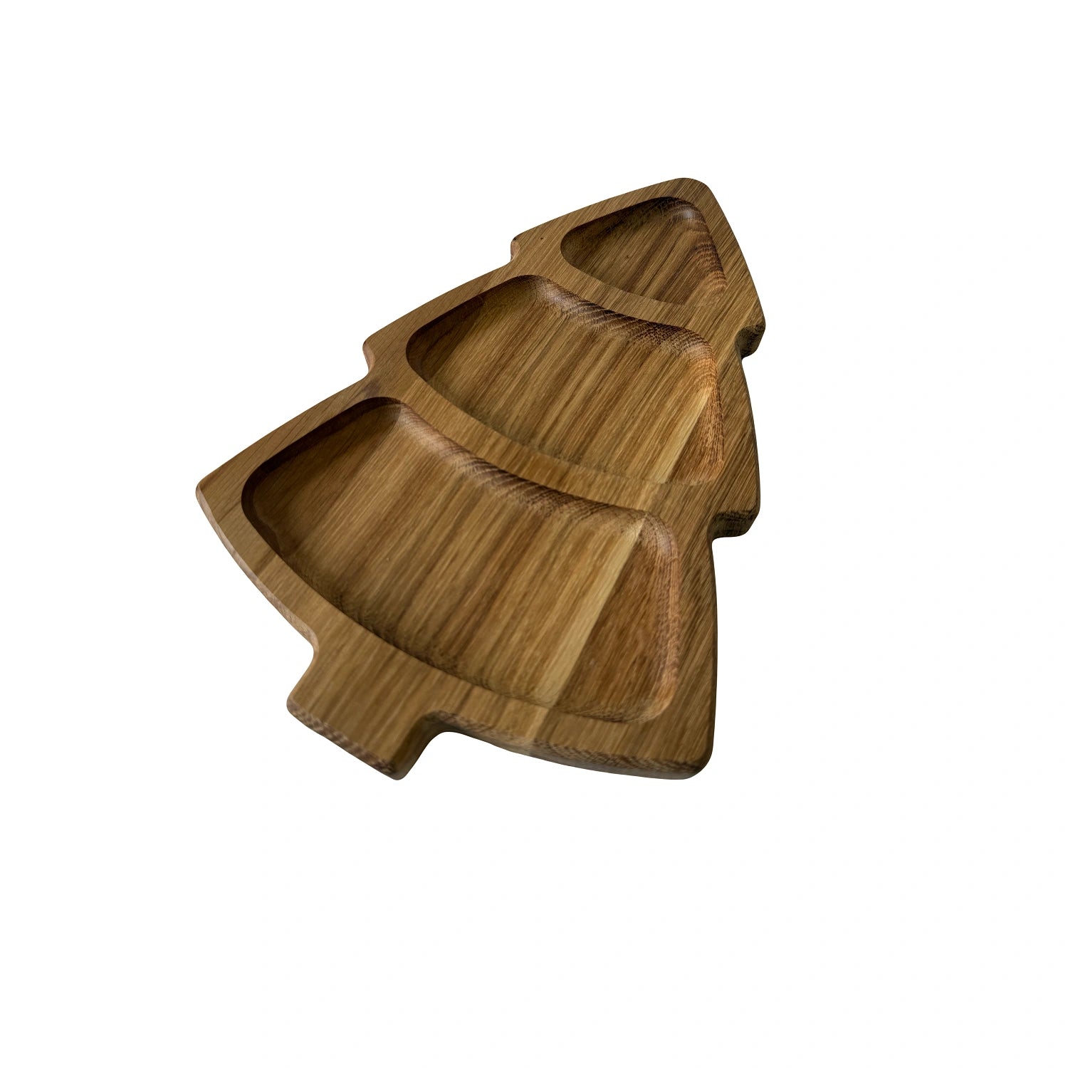 Platou din lemn de stejar pentru servire branzeturi si aperitive – design unic in forma de bradut