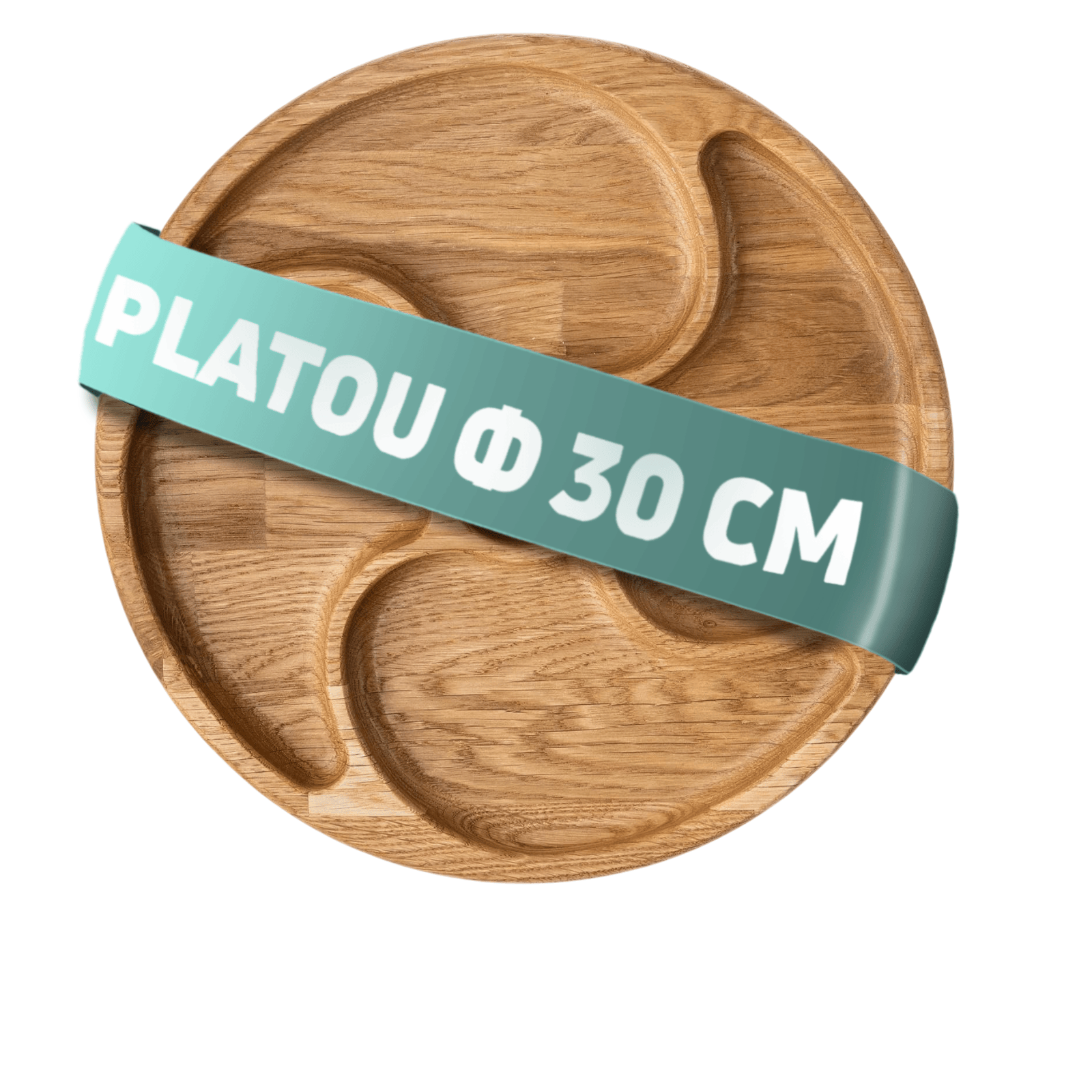 Platou pentru servire din lemn cu diametrul de 30 cm