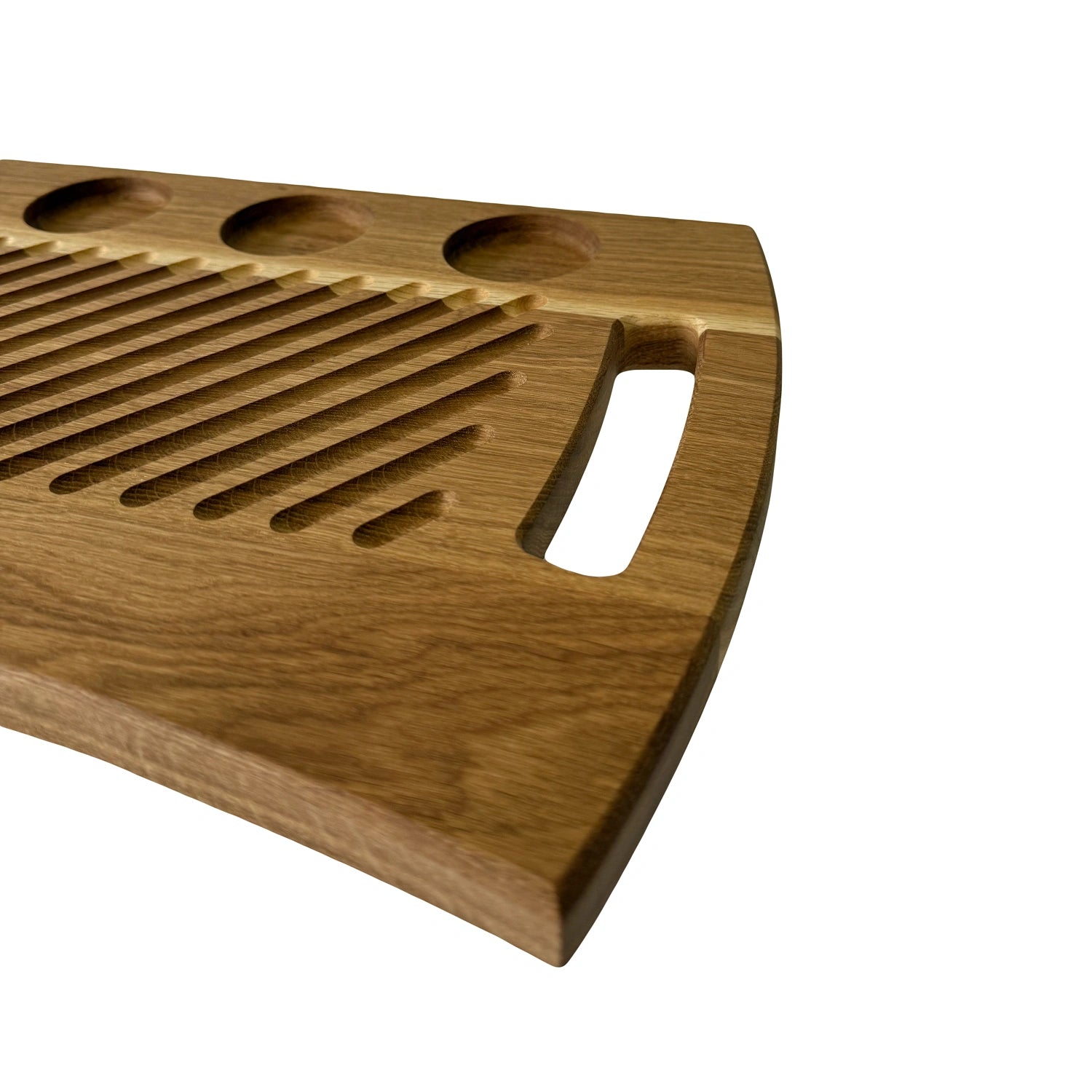 Suport din lemn de stejar pentru servire fripturi si gratar – platou rustic 37x27 cm