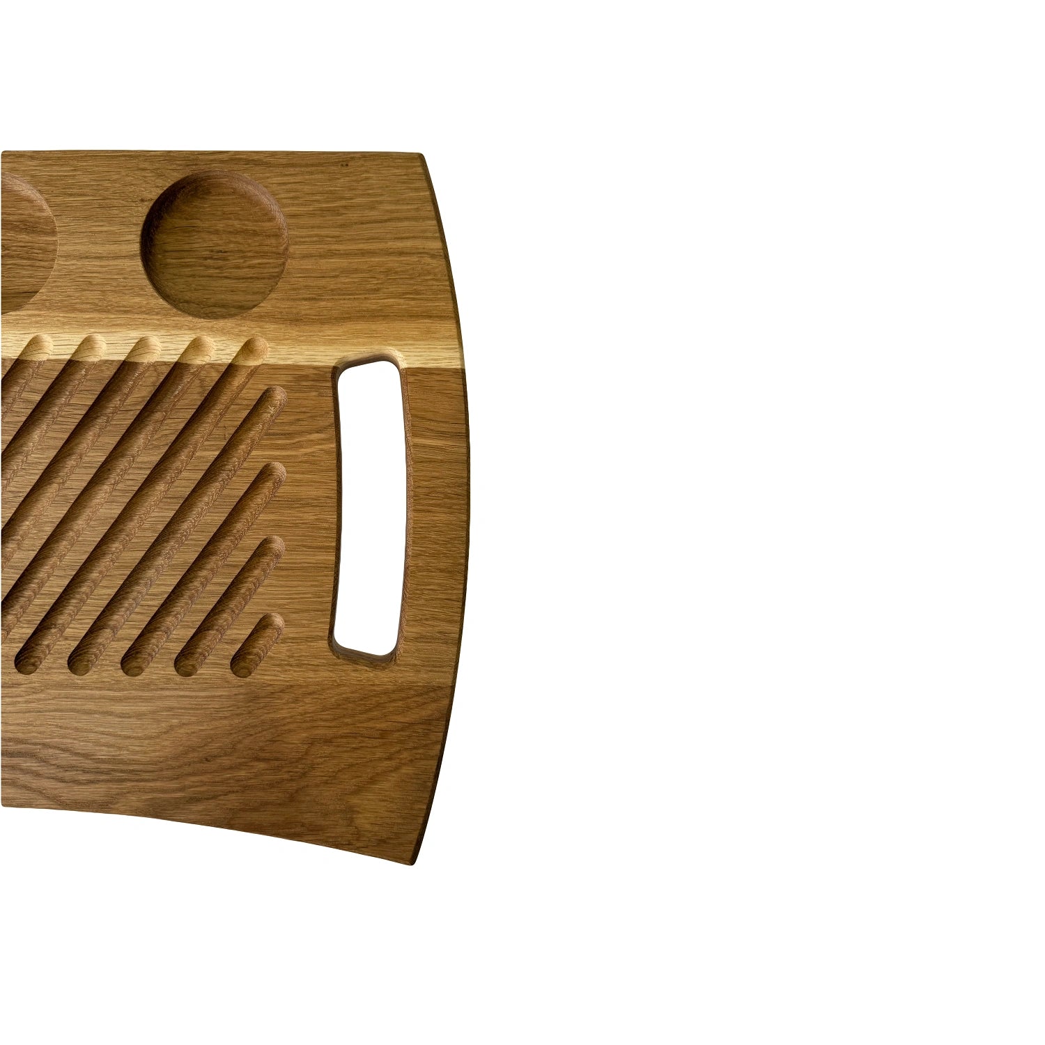 Suport din lemn de stejar pentru servire fripturi si gratar – platou rustic 37x27 cm