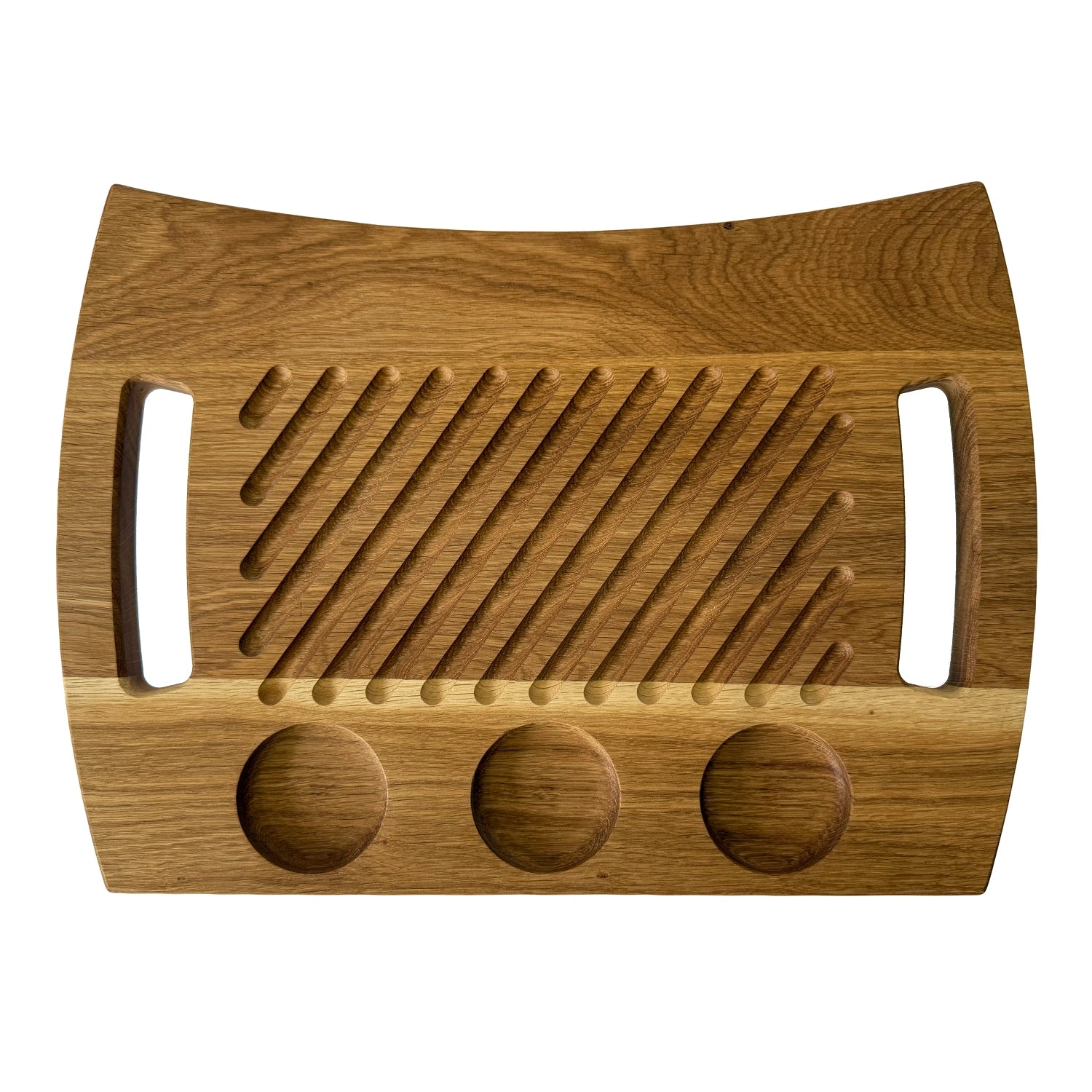 Suport din lemn de stejar pentru servire fripturi si gratar – platou rustic 37x27 cm