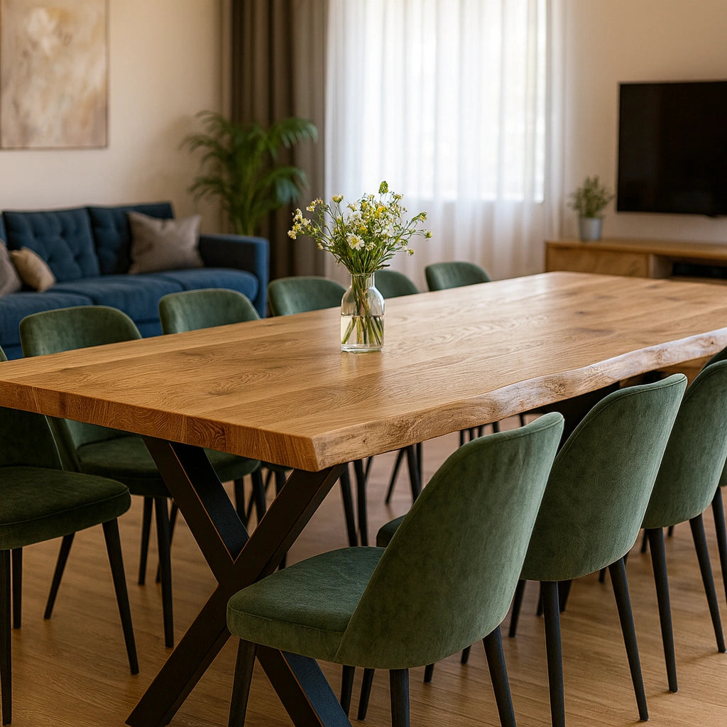 Blat de masa din stejar model rustic -260x100x4cm